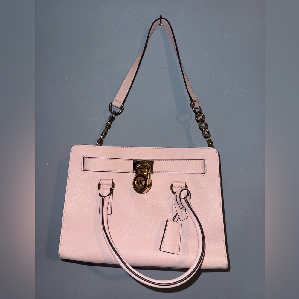Michael Kors Hamilton Light Pink Satchel with Gold Hardware - Picture 2 of 14